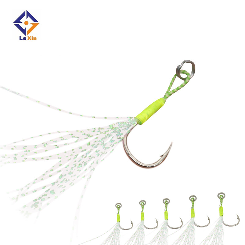 High Quality All Sizes High Carbon Steel Anti Corrosion Hard Fishhooks Jigging Hook fishing assist hooks