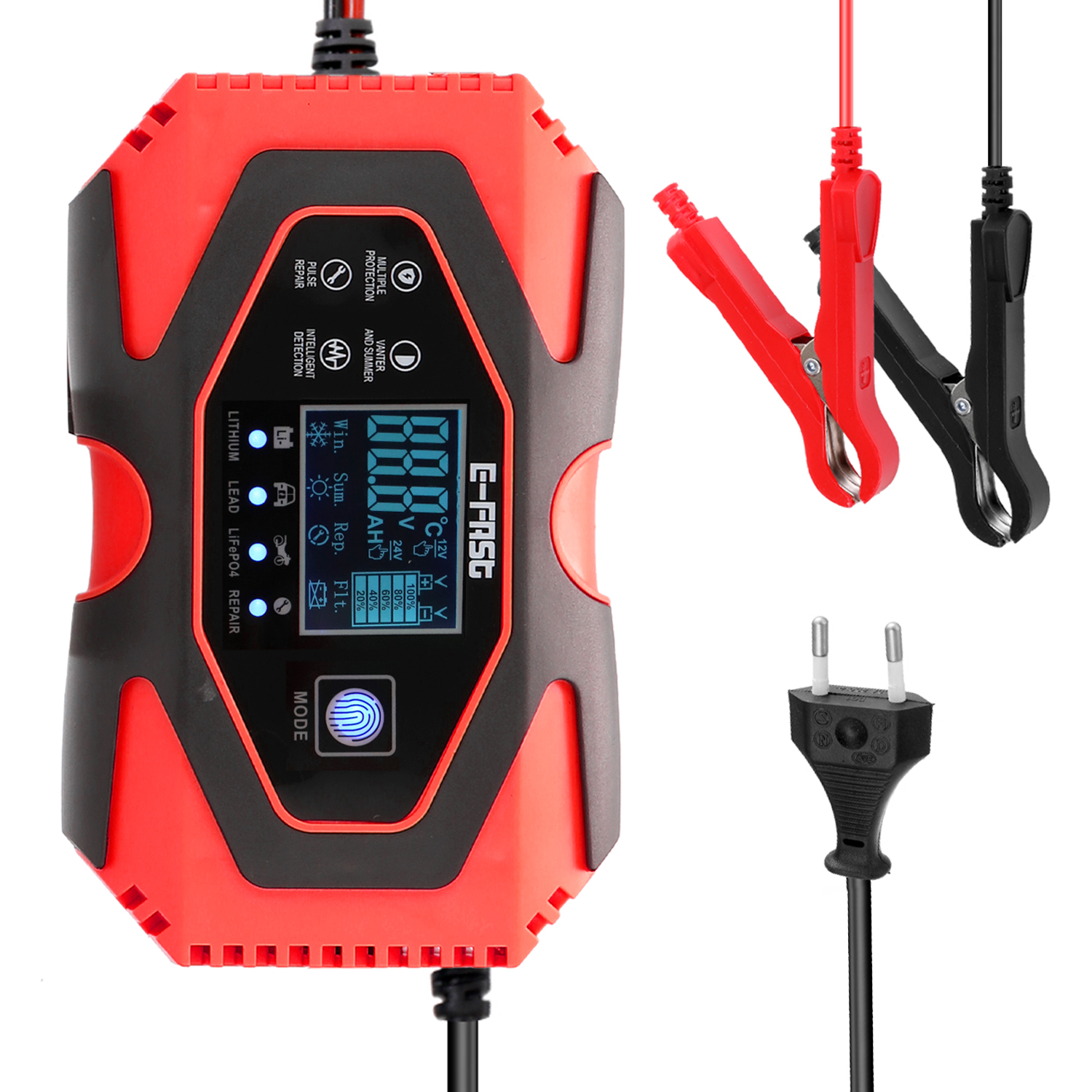 12V8A-24V3A автоматический импульс Ремонт Зарядка аккумулятора устройство литий свинцово-кислотной LiFePo4 батарея зарядное устройство для автомобиля мотоцикла
