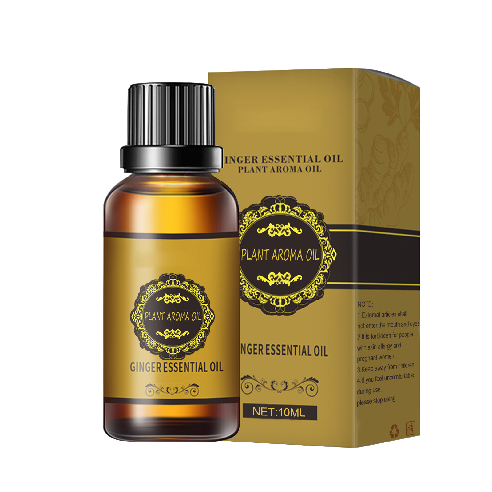 OEM Hot Selling Belly Drainage Anti Cellulite Massage Oil Slimming 100% Natural Massage Compound Ginger Essential Oil