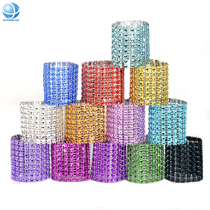 Одноразовые Круглые Кольца для салфеток со стразами Blinged на Рождество