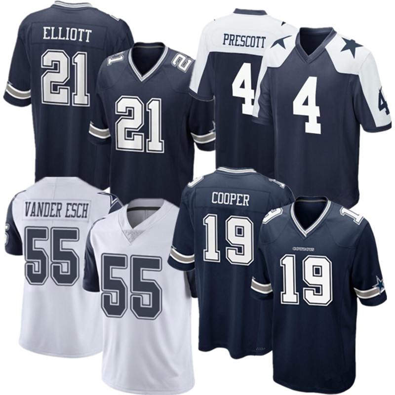 4 Dak Prescott Джерси 21 Эзекиль Эллиот 55 Leighton Vander Esch футбольные Джерси