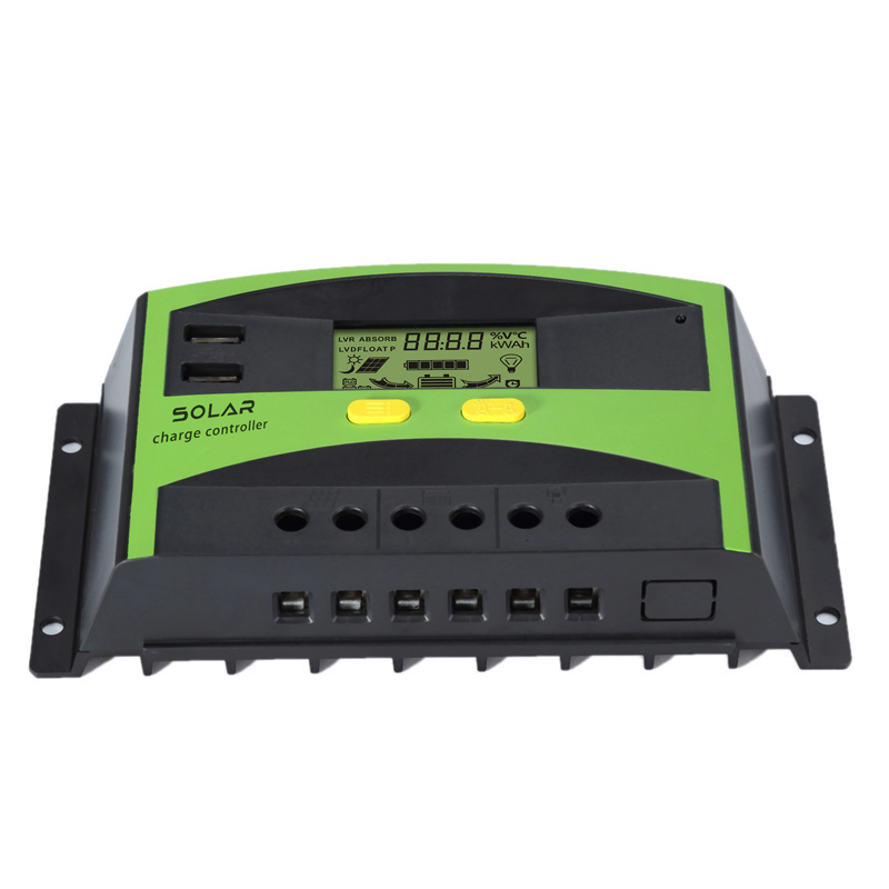 12V/24V/48V Auto 10A-60A MPPT/PWM 2 USB Intelligent Charge Controller Solar Household