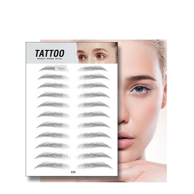 MB 4D Hair-like Eyebrow Tattoo Sticker False Eyebrows Waterproof Lasting Makeup Water-based Eye Brow Sticker Cosmetic