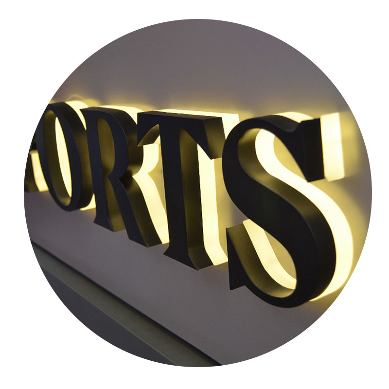 Hot sale custom 3d customized led channel back lighted material stainless steel 3d letter sign