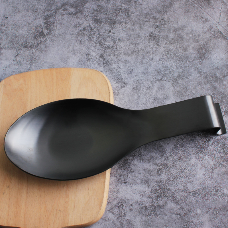 Chinese multifunctional stainless steel gold utensil stand holder extra large spatula lid and spoon rest for kitchen