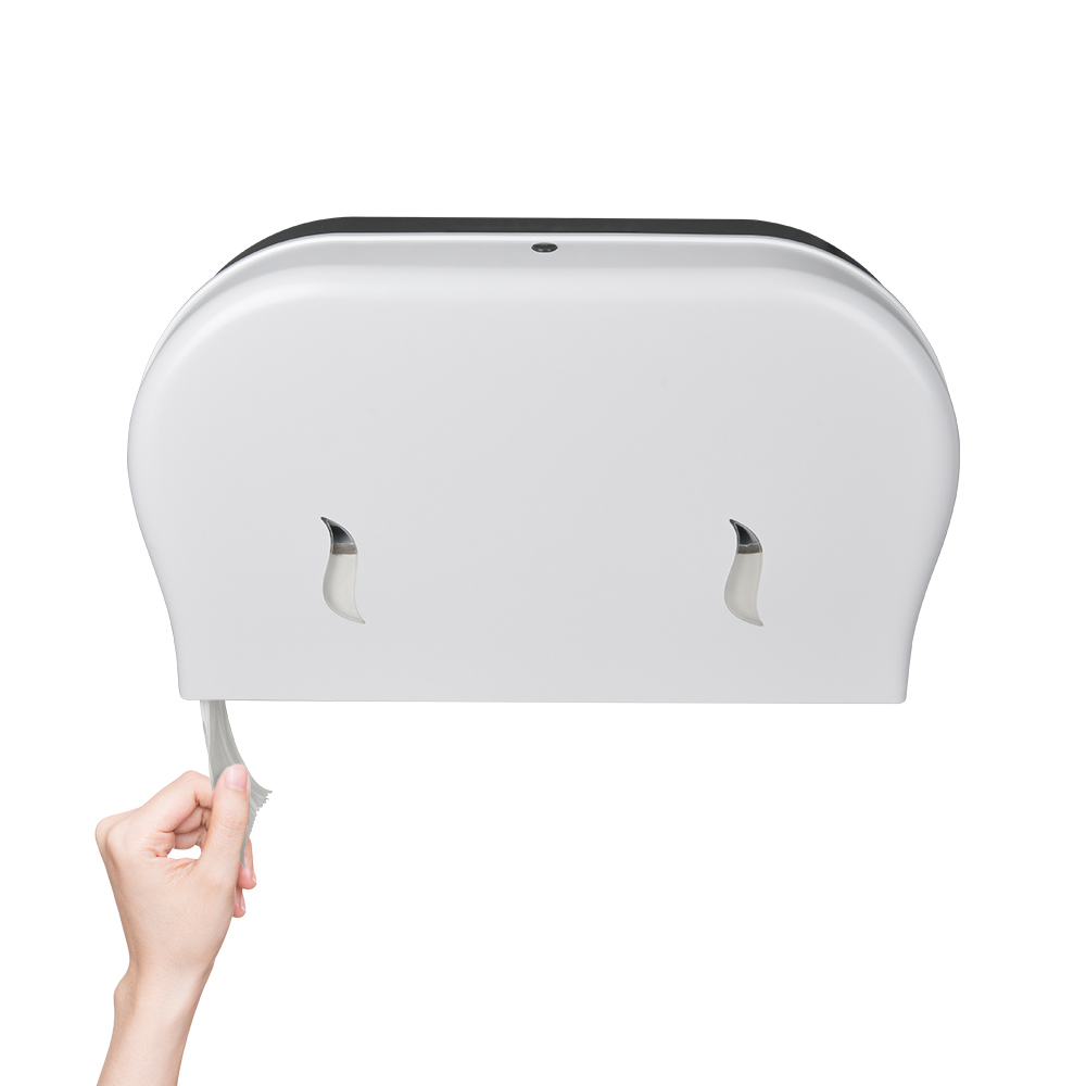 Two-Roll Jumbo Jr. Toilet Paper Dispenser with core adaptor commercial double roll toilet paper dispenser holder