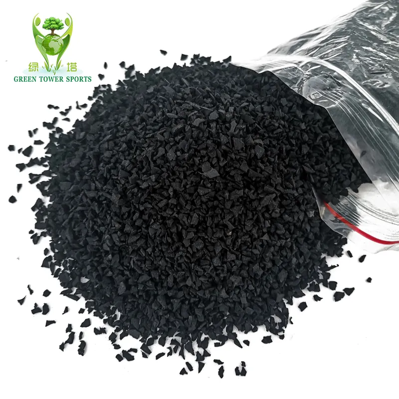 Black Color Recycled SBR Rubber Granules Material recycled tyre rubber Granules