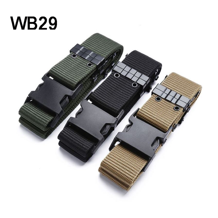 Men's Nylon Fabric Belt Military Tactical Belt Combat Magnetic Metal Buckle Belt Hunting Hiking Sports Waistbelt