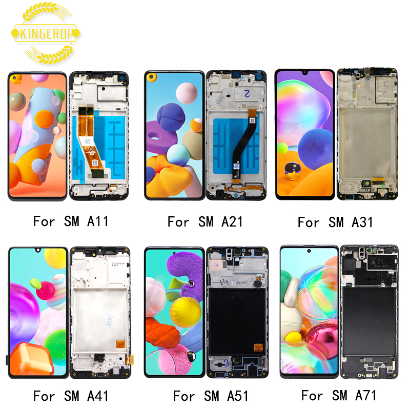 ЖК-дисплей для мобильного телефона Samsung Galaxy A11 A21 A31 A41 A51 A71, сенсорный ЖК-экран A115 A215 A515F A315F A715, ЖК-дисплей с рамкой