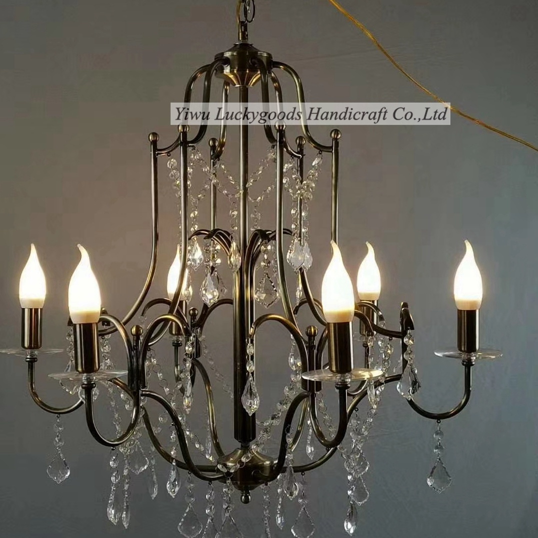 LK20200603-23 New design modern ceiling lamp 6 heads metal chandelier for indoor decoration