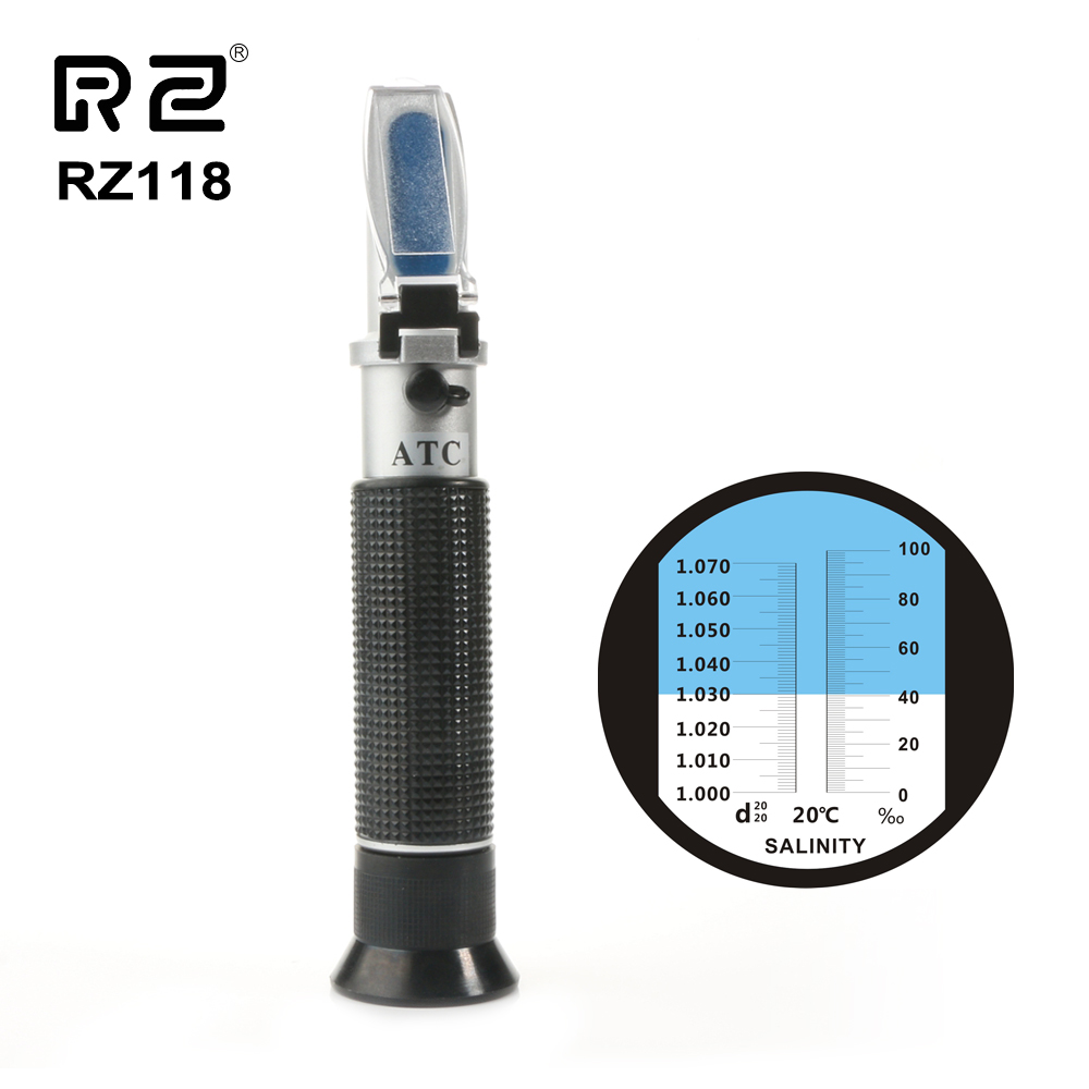 Рефрактометр RZ RZ118 для морской солености, ручной прибор для измерения концентрации соленой воды, для аквариума, для разведения 0-10%