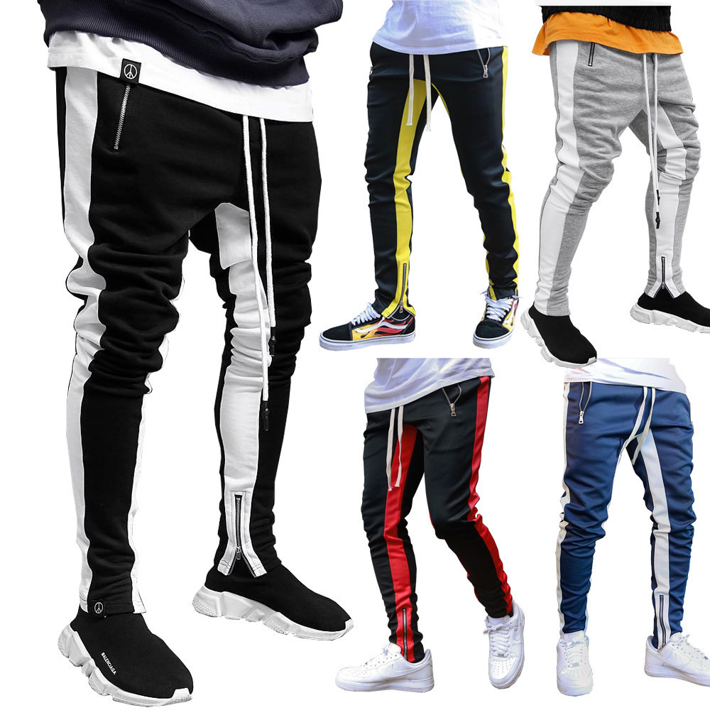 Hot Sell Joggers Pants Men Sweatpants Ankles with Zipper and Elastic