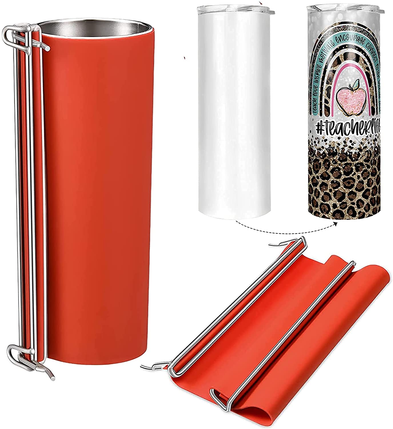 Wholesale silicone mug wrap sublimation silicone tumbler wrap cup holder