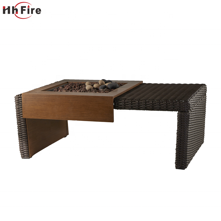 High End прямоугольник Пропан на заднем дворе костра уличные газовые Firepits стол