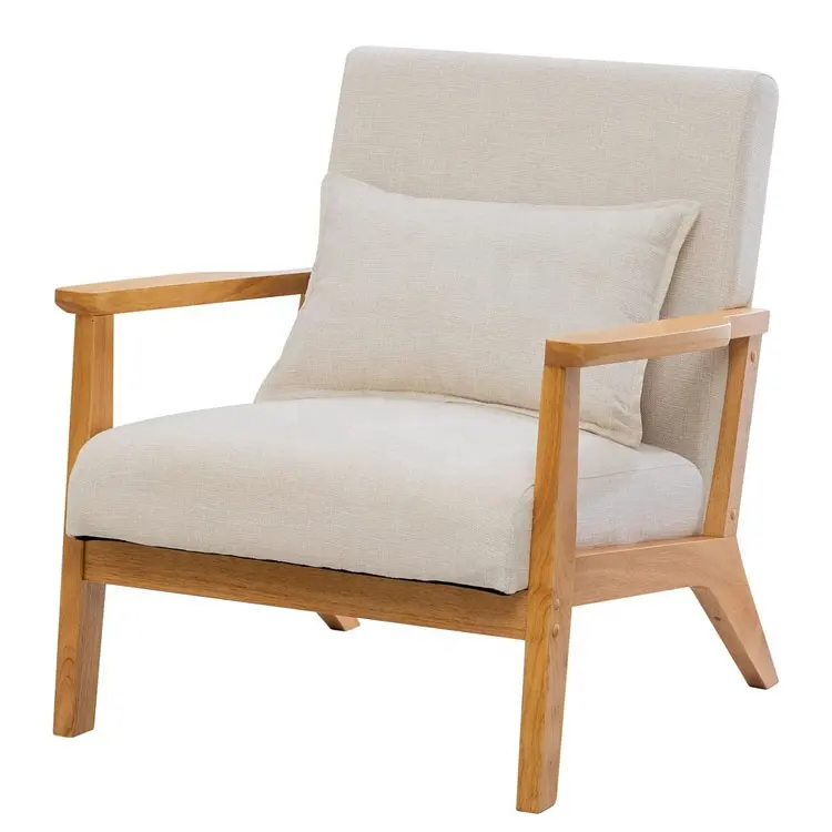Customized Wholesale Mid-Century Modern Wood Accent Chair for Living Room Bedroom