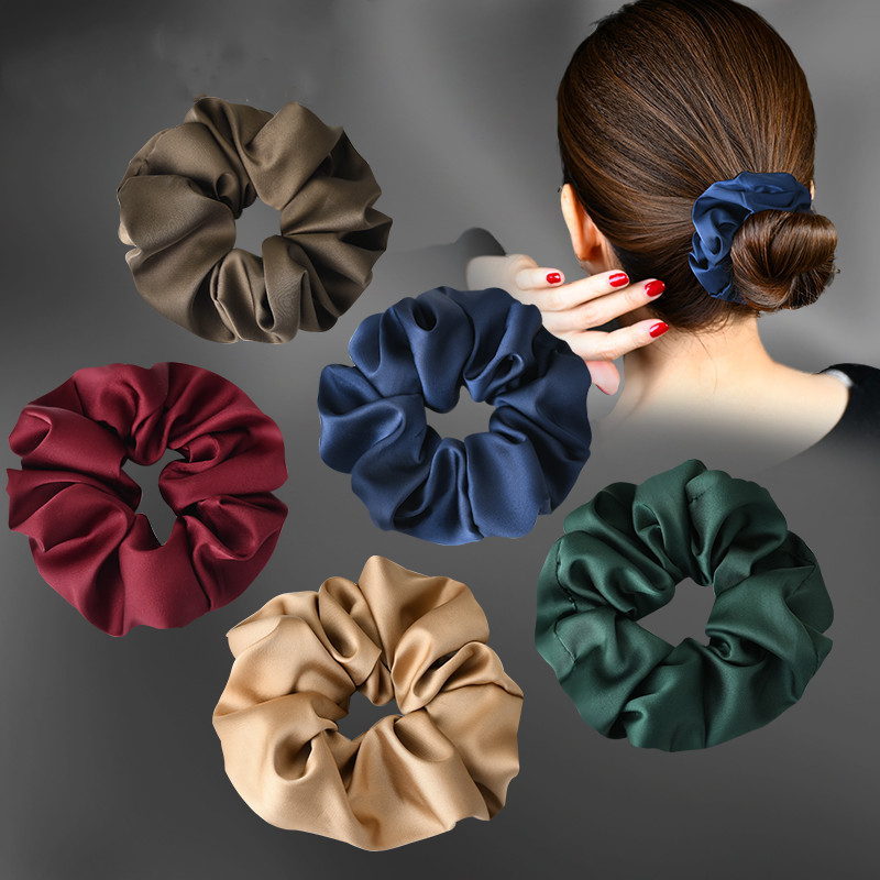 Wholesale Custom Hair Accessories Women Girl Scrunchy Elastic Hair Band Hair Ties Satin Silk Scrunchies For Women Girls
