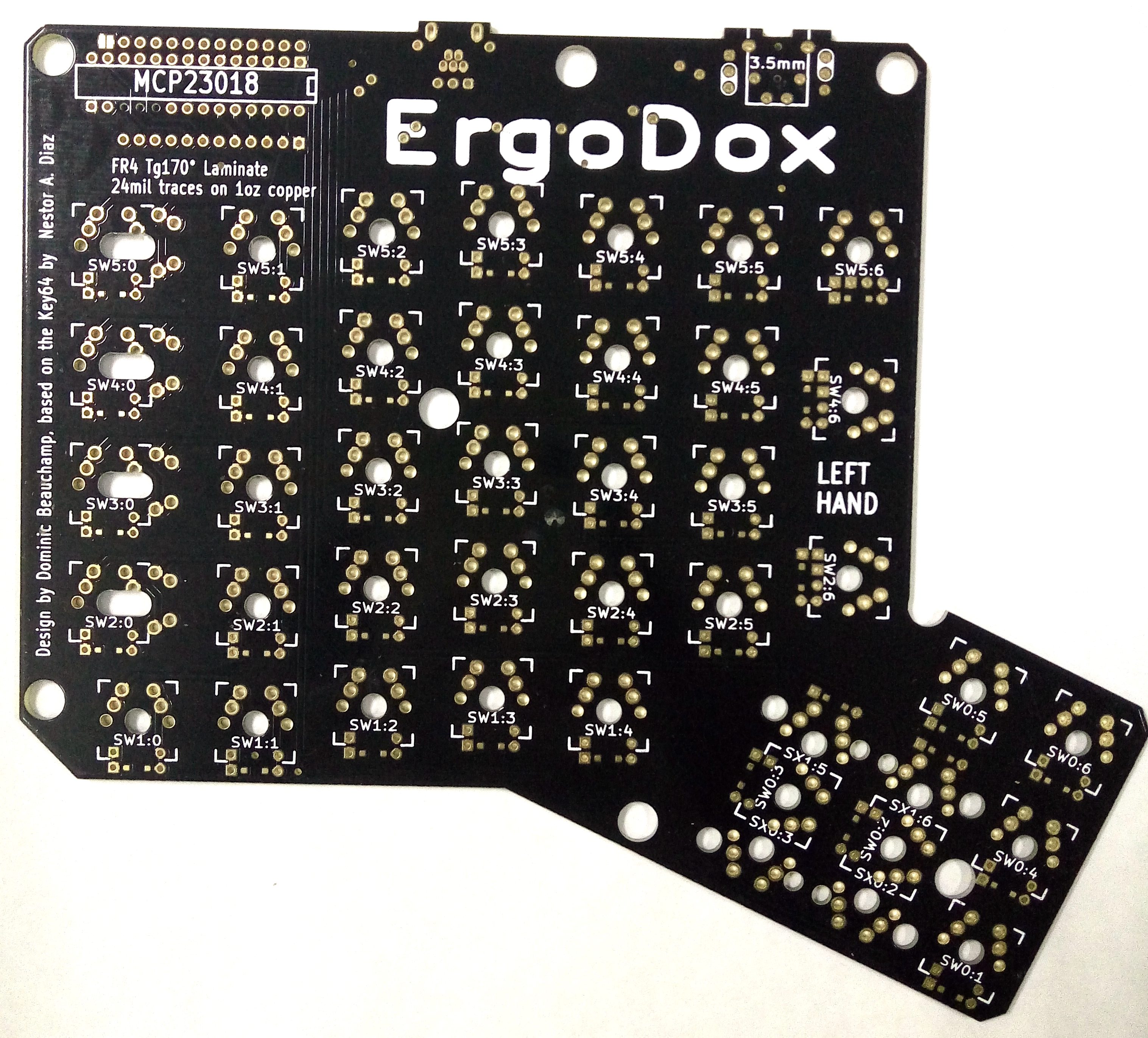 Двусторонняя печатная плата Ergodox fr4 tg 170 от производителя