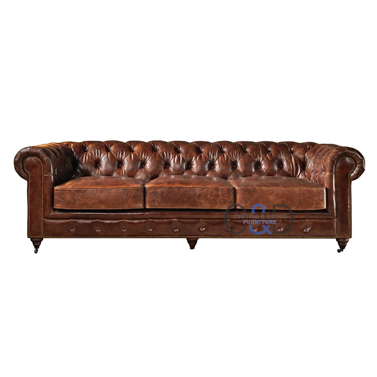 Антикварная мебель для гостиной chesterfield 321, набор кожаных диванов