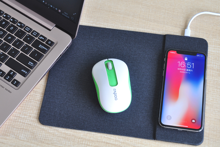 CAFERRIA new design 2 in 1 qi fast charger wireless charging mouse pad for iPhone/Samsung/Nokia/HTC