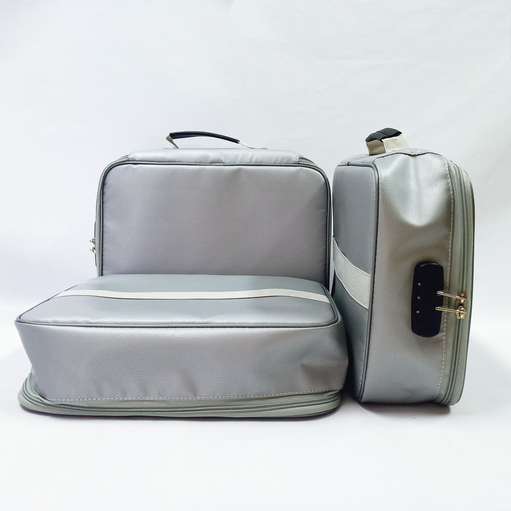Fireproof Document Bag with Lock File Storage Organizer Bag Waterproof Safe Bag for Home Office Travel
