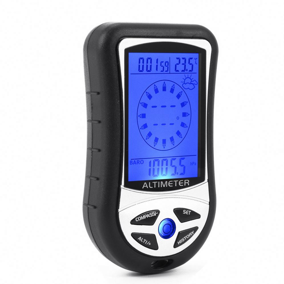 8-in-1 Multifunction Electronic Altitude Compass Digital Altimeter Barometer Weather Forecast Clock with Backlight Display