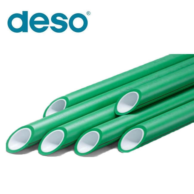 DESO high grade polypropylene plastic pipe 20-250mm ppr pipe pn12.5 pn 16 pn 20 socket fusion type for plumbing