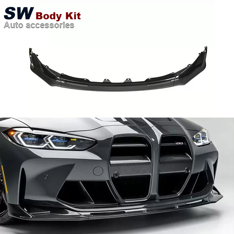 Carbon Fiber V Style Front Splitter For BMW G80 M3 G82 G83 M4 Upgrade Front Bumper Splitter Lip Diffuser Cover Trim