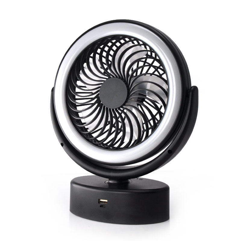 USB Rechargeable 3000mah 18650 Battery Input Output New Design Camping Lantern Light With Fan