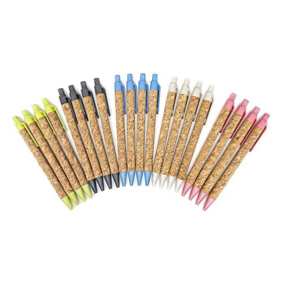 Degradable Environmentally friendly naturl cork tube ballpoint pen marker pens ballpoint stylus