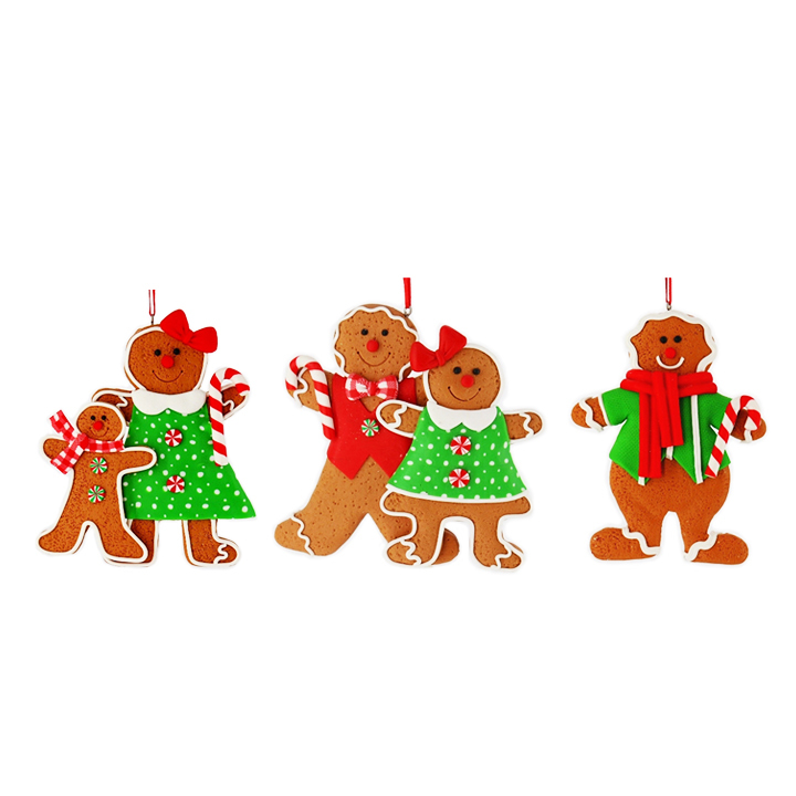 Wholesale Christmas Decorations Soft Clay Gingerbread Man Mini Figures Christmas Gingerbread Man