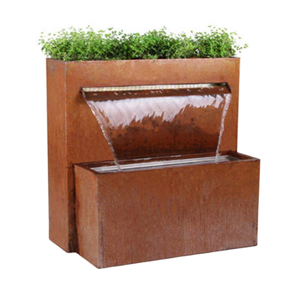 Weird Decoration Garden Weathering Steel Metal Fully Welded Flower Pot Garden Waterscape