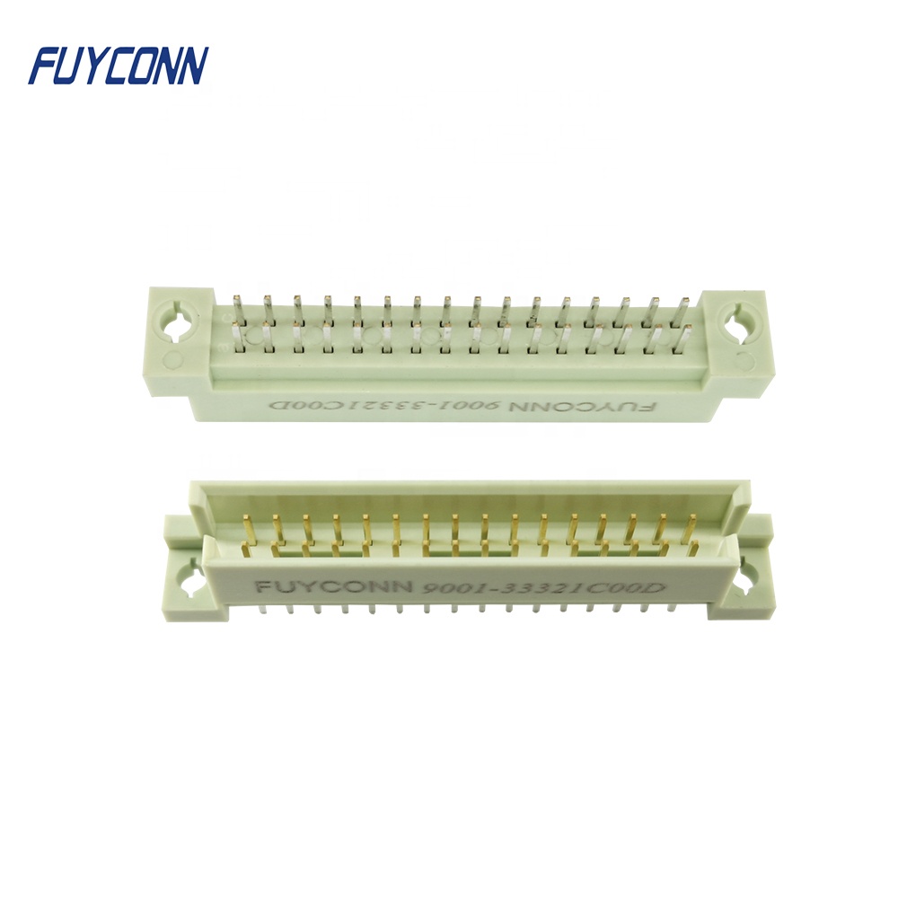 Вертикальный 2-рядный 32 pin DIN 41612 Штекерный Европейский разъем PCB, 2*16pin 32 pin прямой PCB Штекерный разъем для европейской карты с шагом 2,54 мм