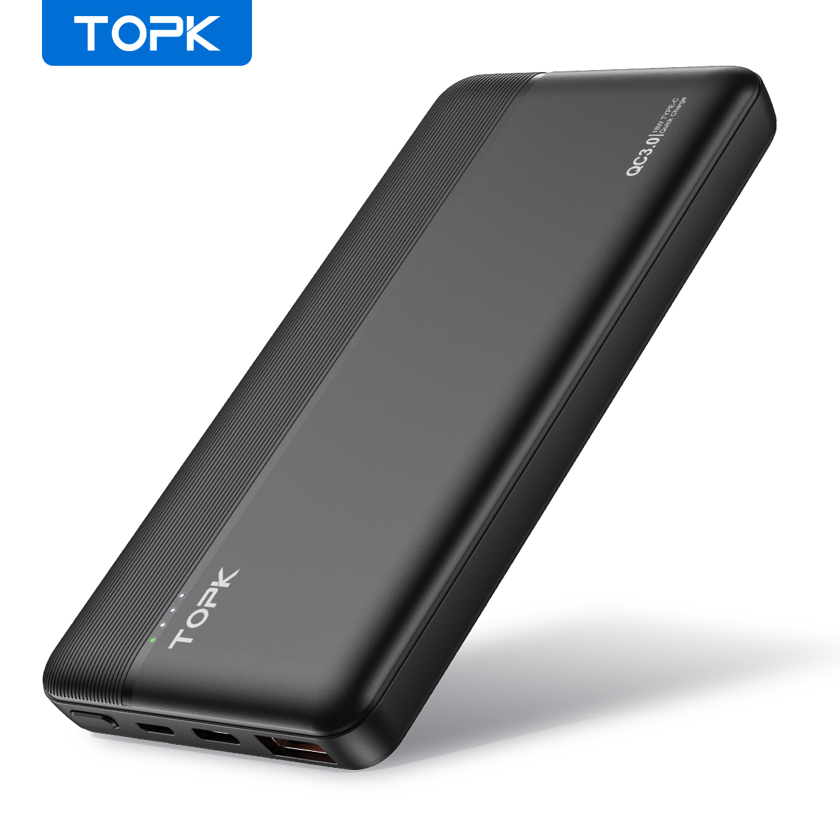 TOPK 18W QC3.0 10000mAh банк силы Быстрая зарядка USB Type C портативное мобильное зарядное устройство
