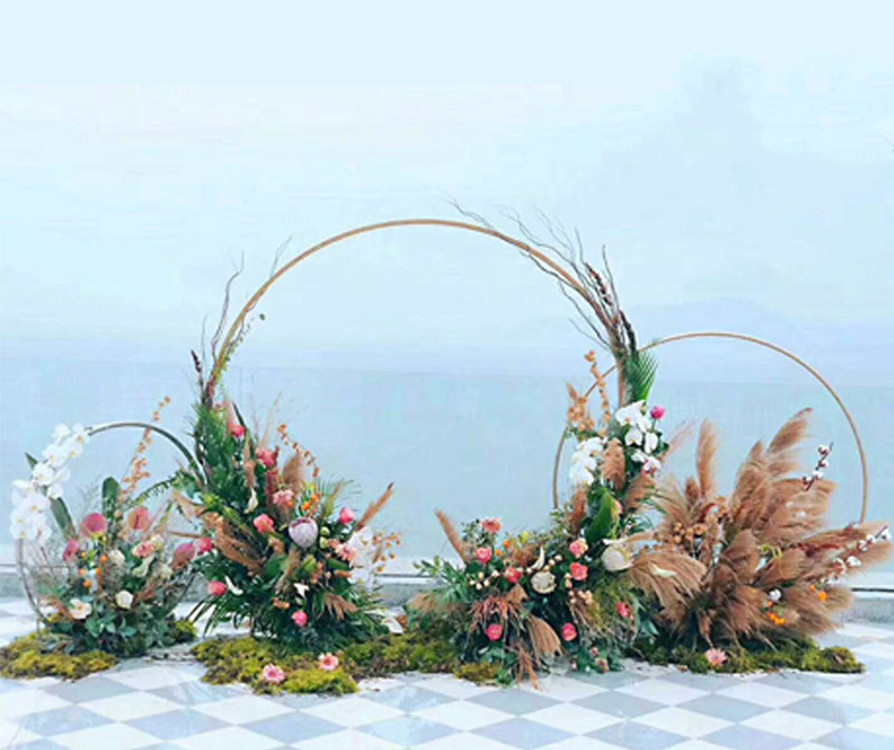 2021 outdoor wedding props reusable removable iron Decoration Arbor Metal Balloon Round Wedding Arch