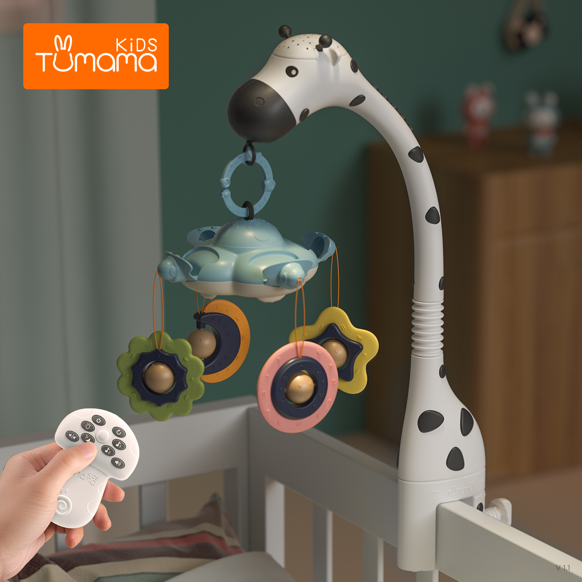 Музыкальный мобильный телефон для новорожденных, Спящая игрушка с поворотом на 360 градусов, пластиковые мобильные игрушки для детской кроватки