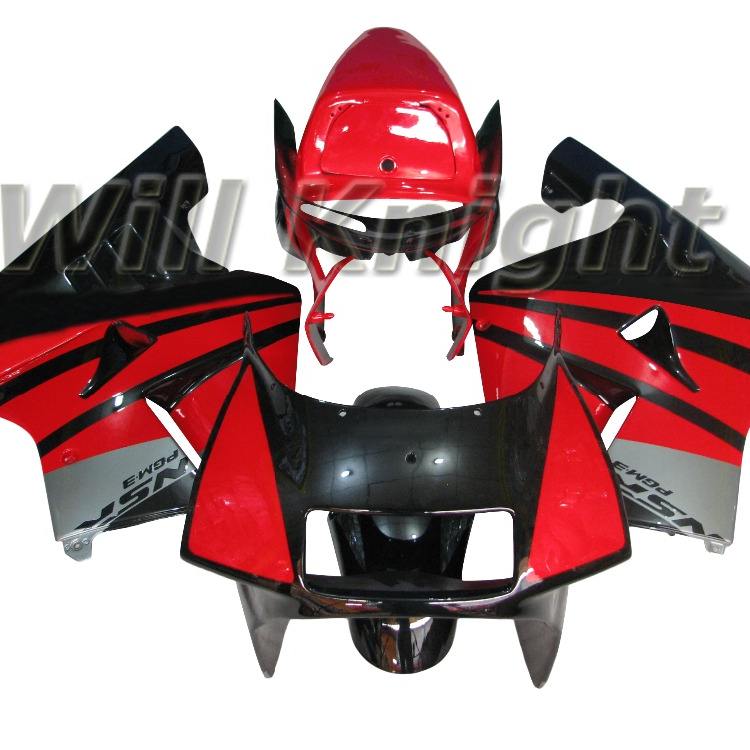 Для Honda черный красный NSR250R MC21 1990 1991 1992 1993 90 93 NSR 250R MC-21 PGM3 ABS обтекатель комплект из пластика