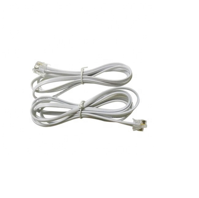 4P4C плоский телефонный кабель 28awg белый