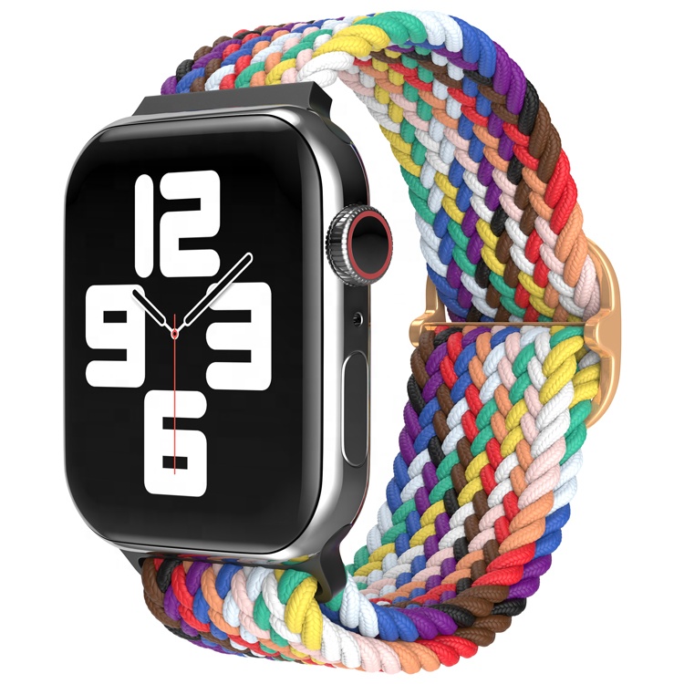 New Weave Elastic Nylon Strap For Apple watch 6 band Bracelet Braided Solo Loop for Apple watch band