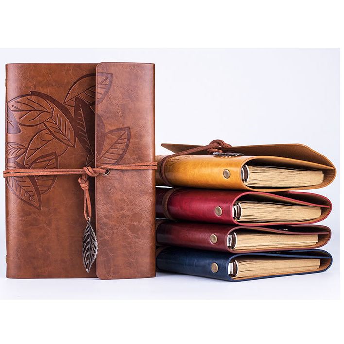 Traveler diary vintage kraft paper loose-leaf notebook imitation leather portable notebook manual book