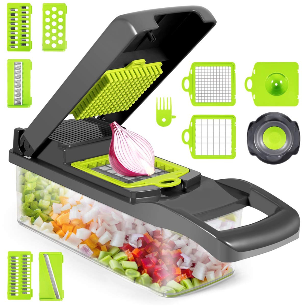 Овощерезка Spiralizer 12 в 1 овощерезка лук измельчитель с контейнером Pro измельчитель еды серый слайсер машинка для нарезки