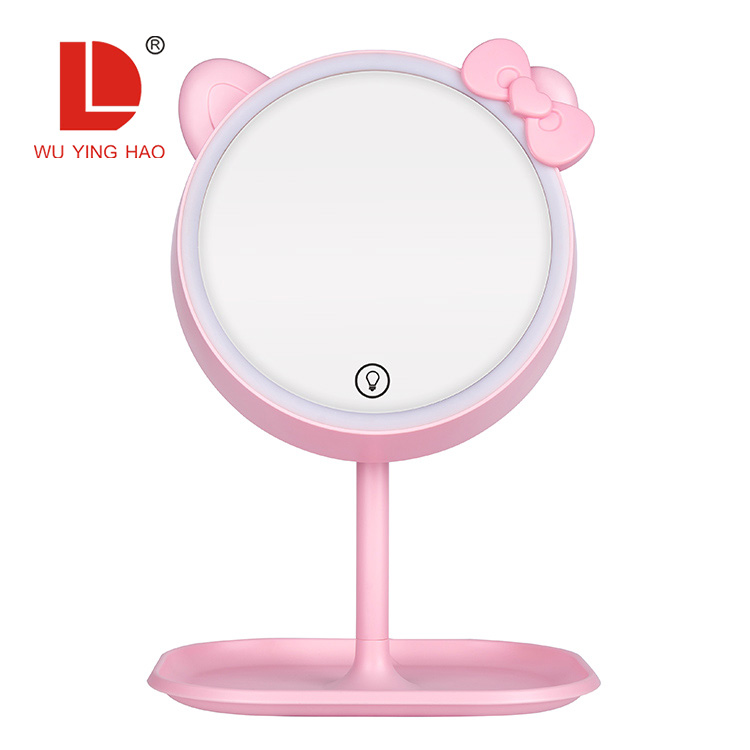LED Portable Beauty Desktop Touch Screen Makeup Mirror With Led Light Smart Plane Mirror