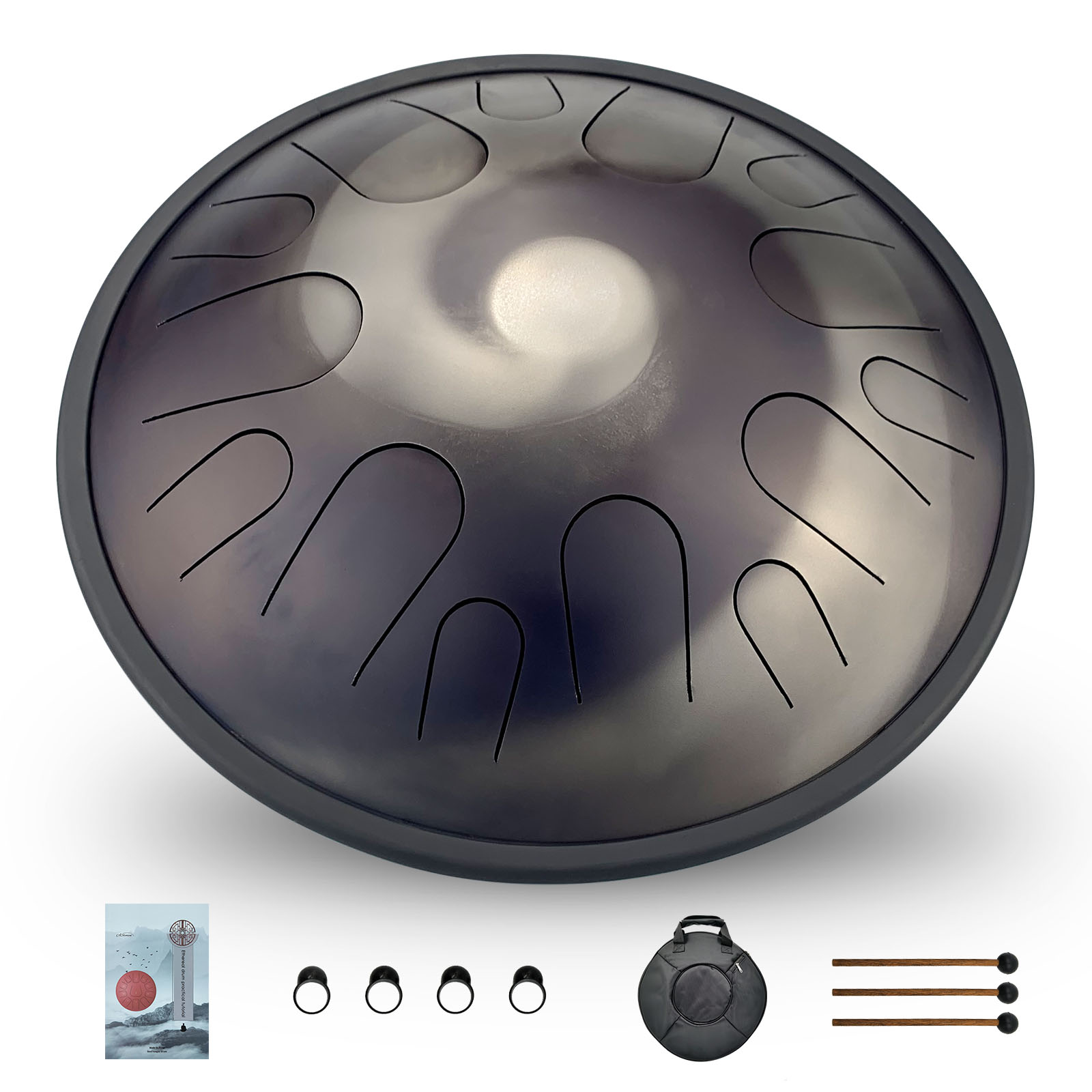 Как TEMAN Handpan самое последнее 14 дюймов процесс азотирования handpan барабана Comet tankdrum и 14 Примечания Азотированные стали язык барабан с сумкой в комплекте