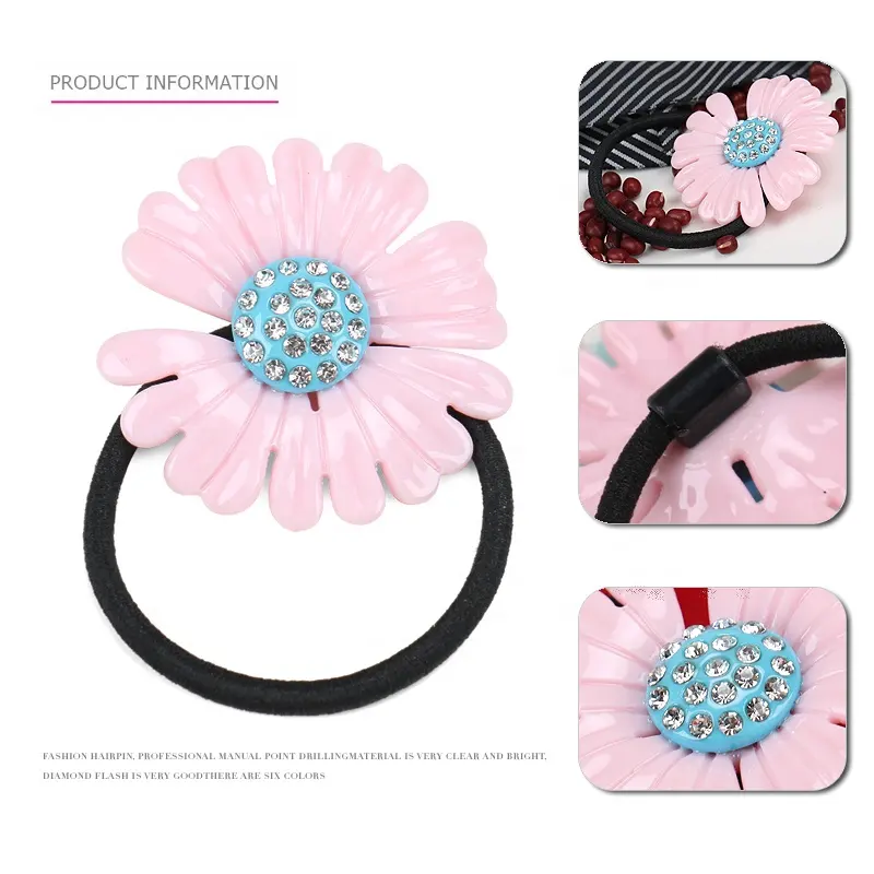 Fashionable Daisy Hair Band Children's Ponytail Rubber Band Flower Shaped Elastic Hair Bands