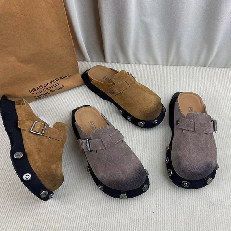 2024 Custom Mens Eva Suade Clogs Women's Leather Wooden Clogs