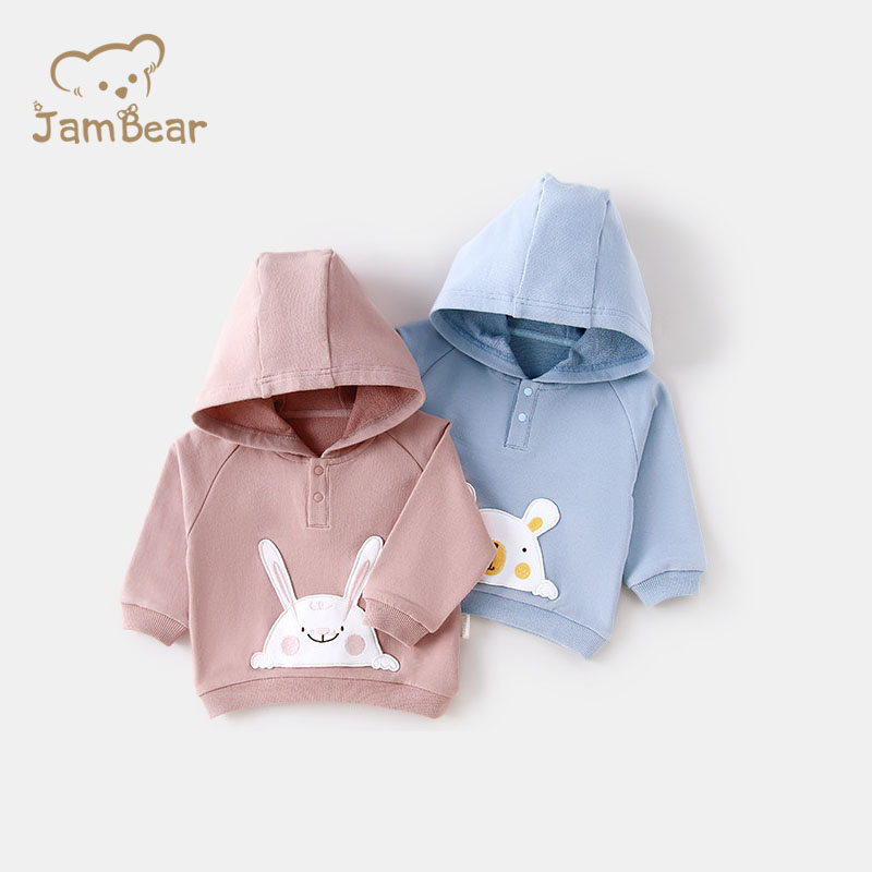 JamBear/толстовка с животным принтом; Милые топы для малышей; Верхняя одежда; Повседневные толстовки из органического хлопка; Унисекс; Стиль Анти