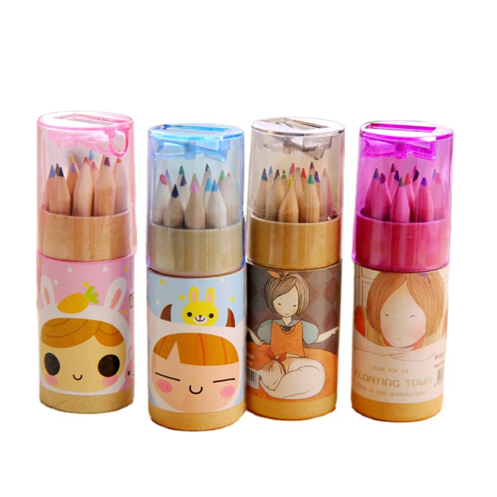 Philippines kawaii school supplies wholesale online stationery 12 colored pencils cartoon packed wooden colour pencil