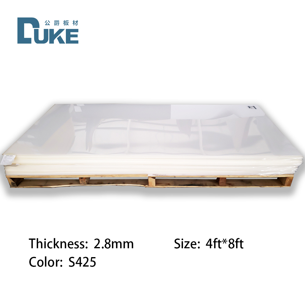 Высококачественный акриловый белый лист DUKE 2,8 мм 4 фута x 8 футов