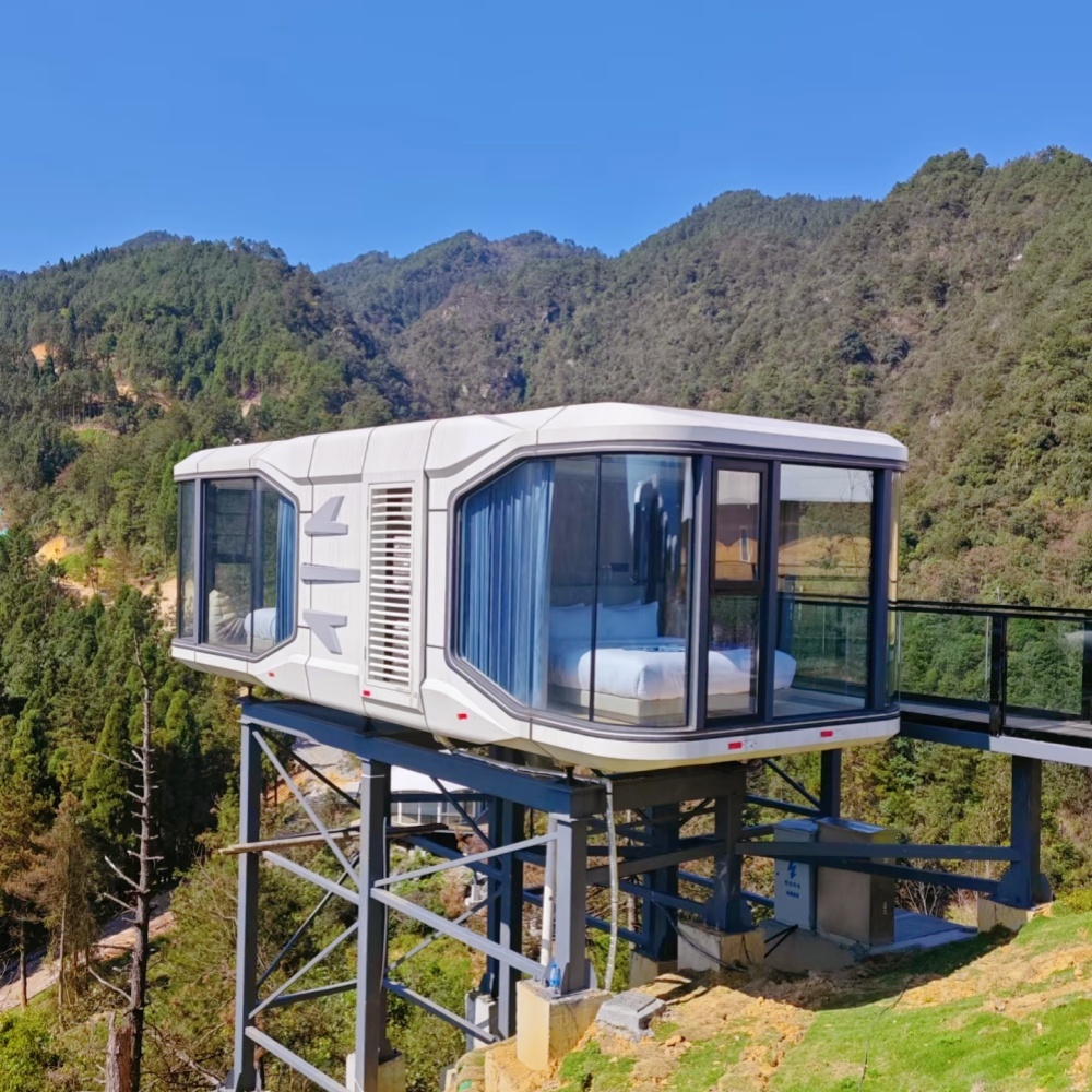 Space Capsule Mobile Home Bed Hotel Cabin Prefabricated Modular Container Small Capsule Room With Kitchen and Bathroom
