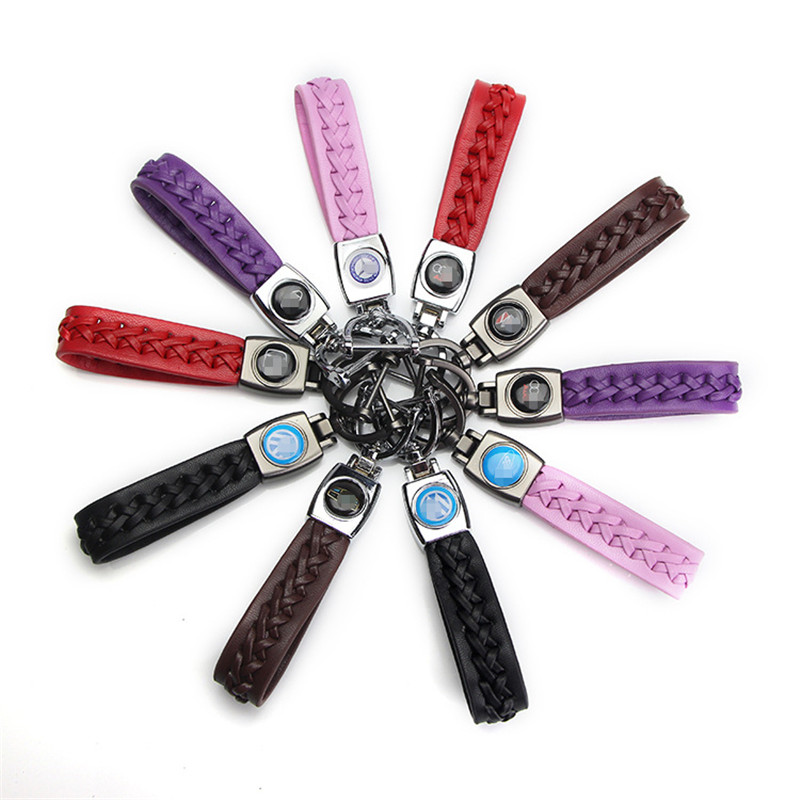 Sample Available Wholesale Personalized Custom Luxury Car Brand Leather Keychain For Car Keys