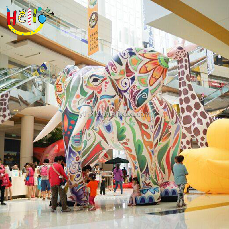 5m giant inflatable colorful elephant model,custom inflatable animal